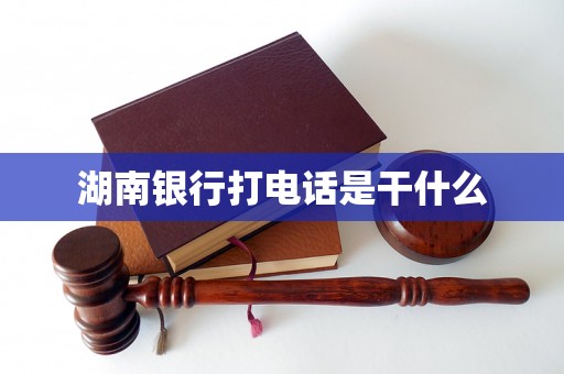 湖南银行打电话是干什么