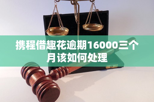 携程借趣花逾期16000三个月该如何处理 携程借趣花逾期16000三个月该如何处理