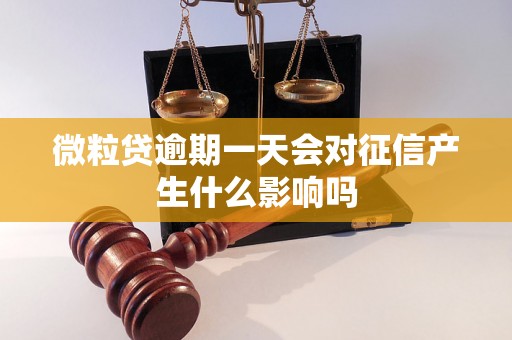 微粒贷逾期一天会对征信产生什么影响吗 微粒贷逾期一天会对征信产生什么影响吗