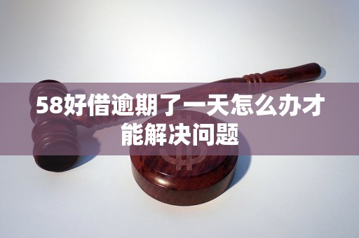 58好借逾期了一天怎么办才能解决问题 58好借逾期了一天怎么办才能解决问题