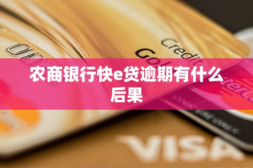 农商银行快e贷逾期有什么后果