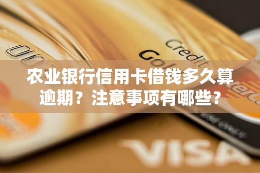 农业银行信用卡借钱多久算逾期?注意事项有哪些? 农业银行信用卡借钱多久算逾期?注意事项有哪些?