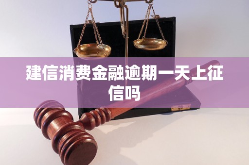 建信消費(fèi)金融逾期一天上征信嗎