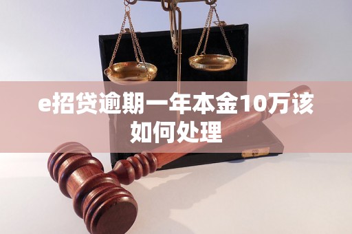 e招贷逾期一年本金10万该如何处理
