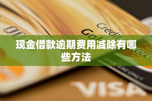 现金借款逾期费用减除有哪些方法
