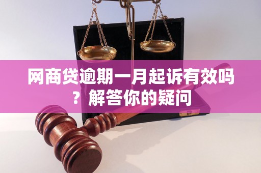 网商贷逾期一月起诉有效吗？解答你的疑问