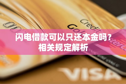闪电借款可以只还本金吗？相关规定解析