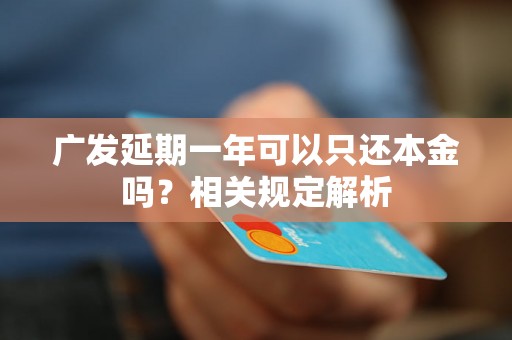 广发延期一年可以只还本金吗？相关规定解析