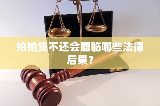 拍拍贷不还会面临哪些法律后果? 拍拍贷不还会面临哪些法律后果?