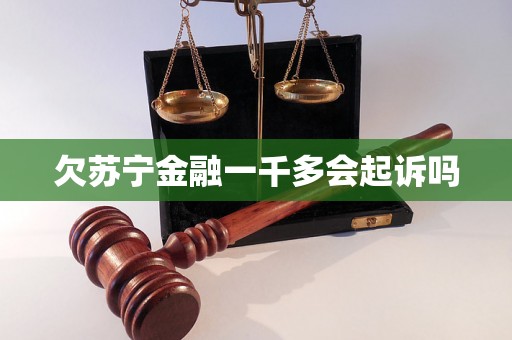 欠苏宁金融一千多会起诉吗