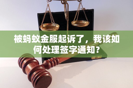 被蚂蚁金服起诉了,我该如何处理签字通知? 被蚂蚁金服起诉了,我该如何处理签字通知?