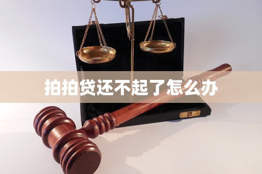 拍拍贷还不起了怎么办