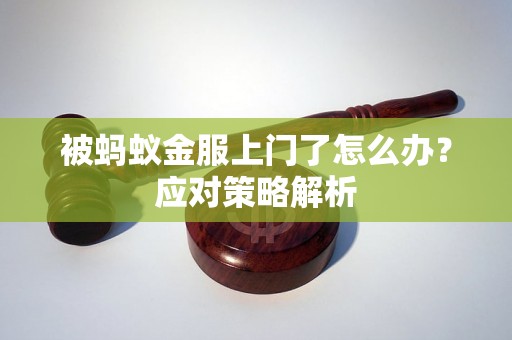 被蚂蚁金服上门了怎么办？应对策略解析