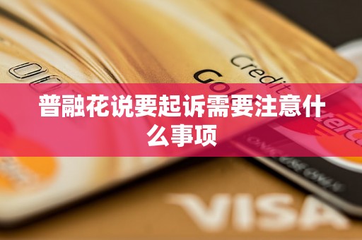 普融花说要起诉需要注意什么事项
