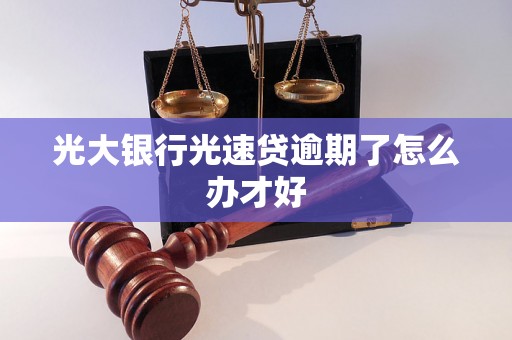 光大银行光速贷逾期了怎么办才好