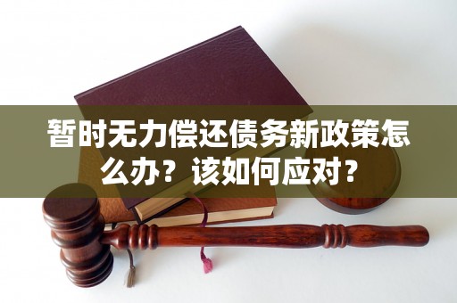 暂时无力偿还债务新政策怎么办？该如何应对？