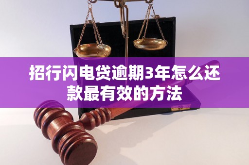 招行闪电贷逾期3年怎么还款最有效的方法