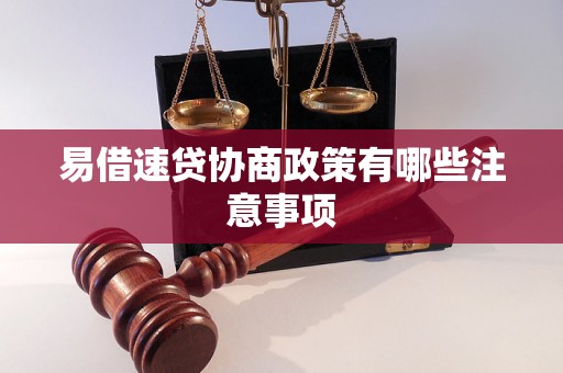 易借速贷协商政策有哪些注意事项