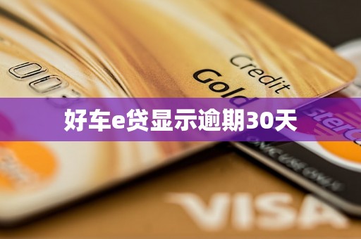 好车e贷显示逾期30天 好车e贷显示逾期30天