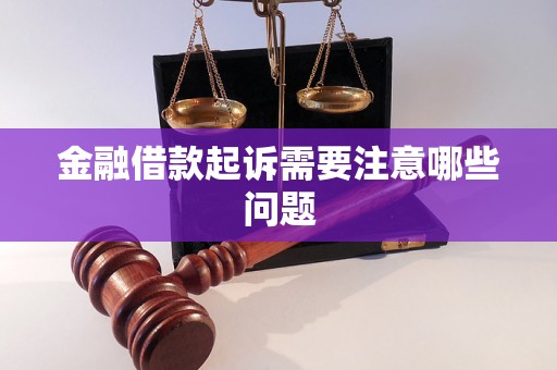 金融借款起诉需要注意哪些问题
