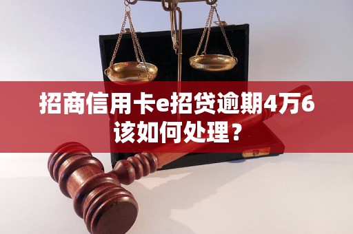 招商信用卡e招贷逾期4万6该如何处理? 招商信用卡e招贷逾期4万6该如何处理?