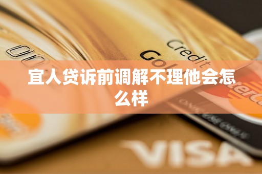 宜人贷诉前调解不理他会怎么样