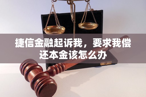 捷信金融起诉我，要求我偿还本金该怎么办