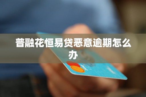 普融花恒易贷恶意逾期怎么办