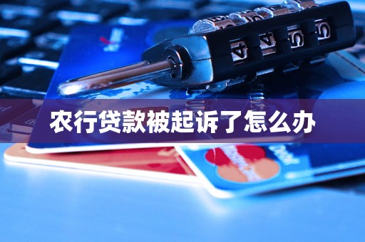 农行贷款被起诉了怎么办