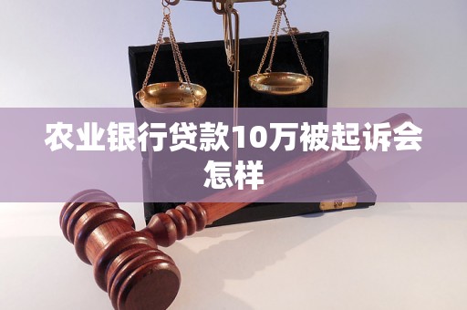 农业银行贷款10万被起诉会怎样