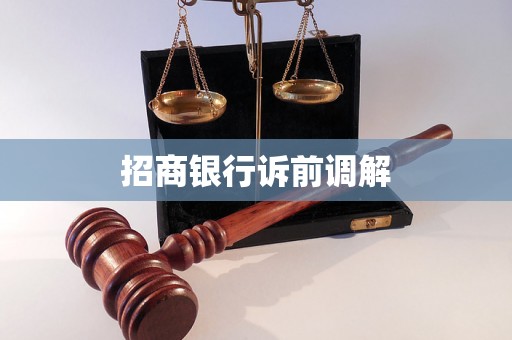 招商银行诉前调解