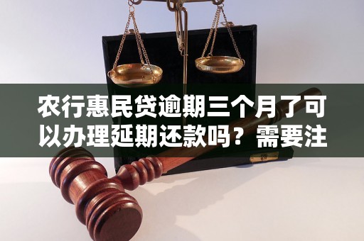 农行惠民贷逾期三个月了可以办理延期还款吗？需要注意哪些事项？