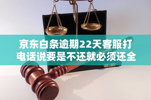 京东白条逾期22天客服打电话说要是不还就必须还全部的