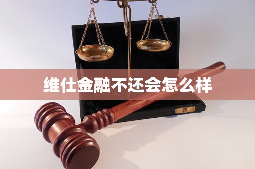 维仕金融不还会怎么样