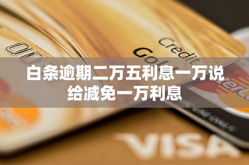 白条逾期二万五利息一万说给减免一万利息