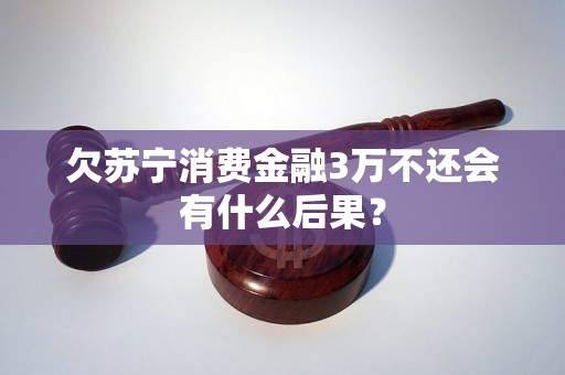 欠苏宁消费金融3万不还会有什么后果? 欠苏宁消费金融3万不还会有什么后果?