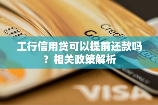 工行信用贷可以提前还款吗？相关政策解析