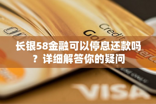 长银58金融可以停息还款吗？详细解答你的疑问