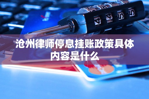 沧州律师停息挂账政策具体内容是什么