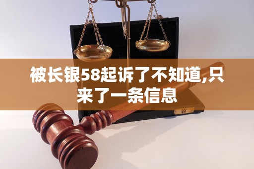 被长银58起诉了不知道,只来了一条信息