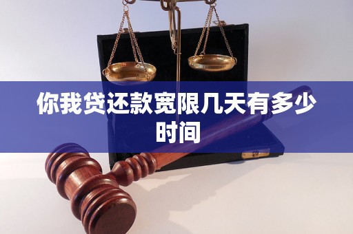 你我贷还款宽限几天有多少时间