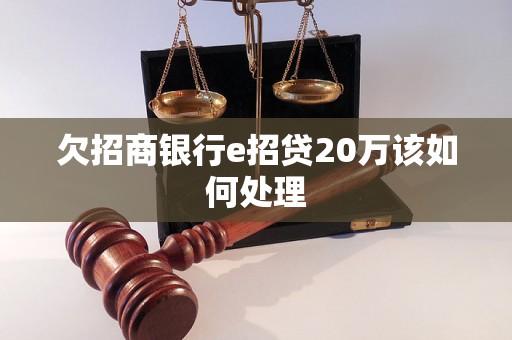 欠招商银行e招贷20万该如何处理