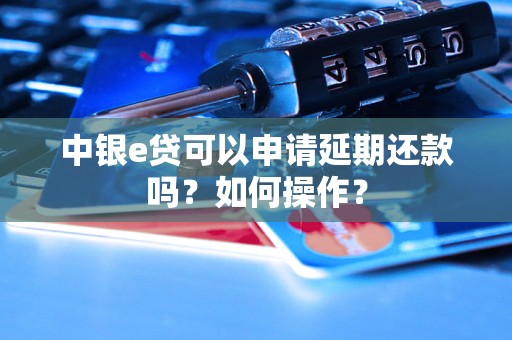 中银e贷可以申请延期还款吗？如何操作？