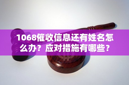 1068催收信息还有姓名怎么办？应对措施有哪些？