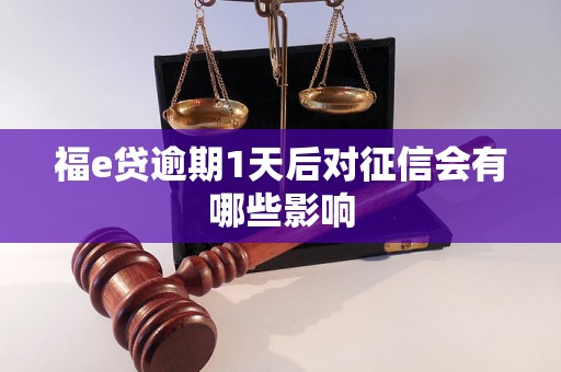 福e贷逾期1天后对征信会有哪些影响