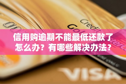 信用购逾期不能最低还款了怎么办？有哪些解决办法？