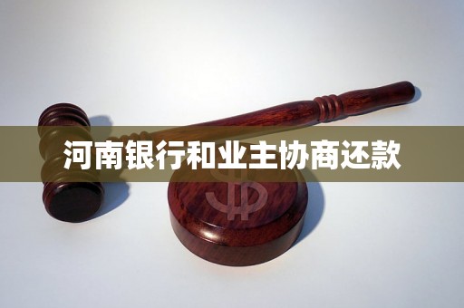 河南银行和业主协商还款