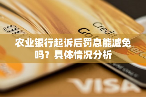 农业银行起诉后罚息能减免吗？具体情况分析