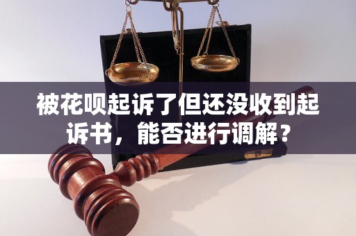 被花呗起诉了但还没收到起诉书，能否进行调解？