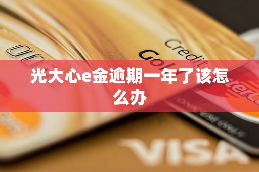 光大心e金逾期一年了该怎么办